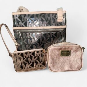Michael Kors Metallic Crossbody Bag Trio